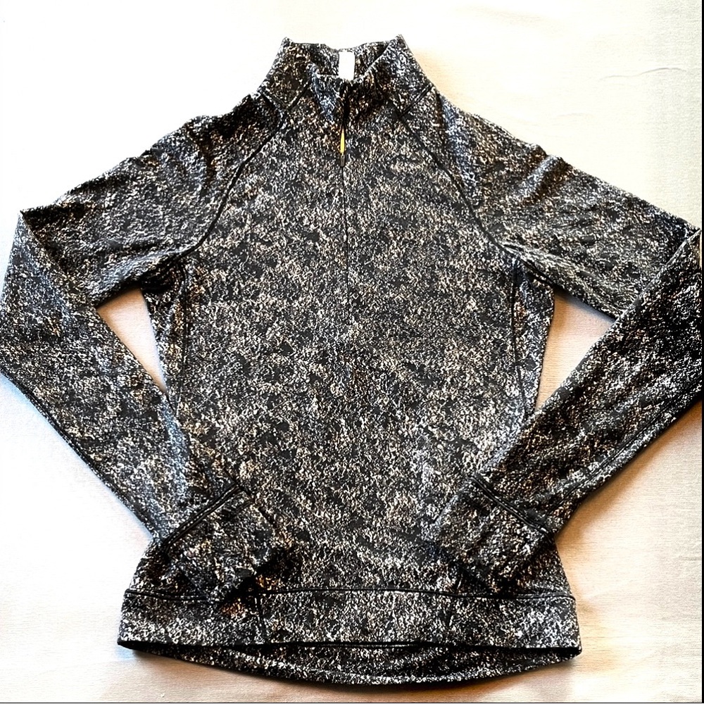 Lululemon Women's Outrun the Elements Misted Jacquard Quarter-Zip Pullover Sz 6